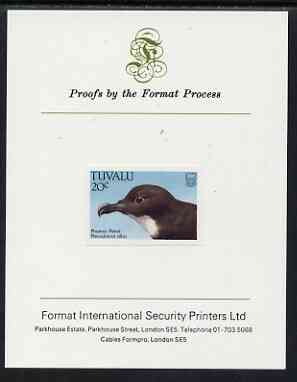 Tuvalu 1988 Phoenix Petrel 20c imperf proof mounted on Format International proof card