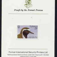 Tuvalu 1988 American Golden Plover 25c imperf proof mounted on Format International proof card