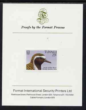 Tuvalu 1988 American Golden Plover 25c imperf proof mounted on Format International proof card