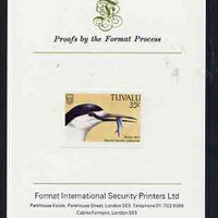 Tuvalu 1988 Sooty Tern 35c imperf proof mounted on Format International proof card