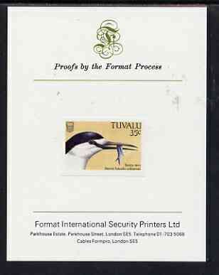 Tuvalu 1988 Sooty Tern 35c imperf proof mounted on Format International proof card