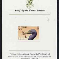 Tuvalu 1988 Eastern Reef Heron 50c imperf proof mounted on Format International proof card