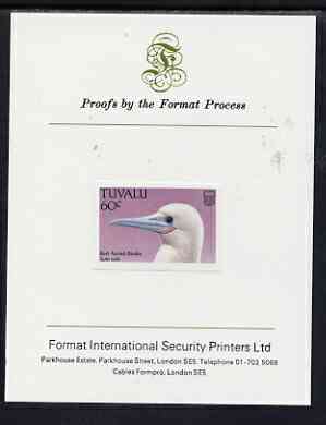 Tuvalu 1988 Red-Footed Booby 60c imperf proof mounted on Format International proof card