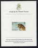 Tuvalu 1988 Long-Tailed Cuckoo $1 imperf proof mounted on Format International proof card