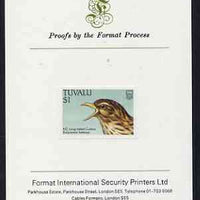 Tuvalu 1988 Long-Tailed Cuckoo $1 imperf proof mounted on Format International proof card