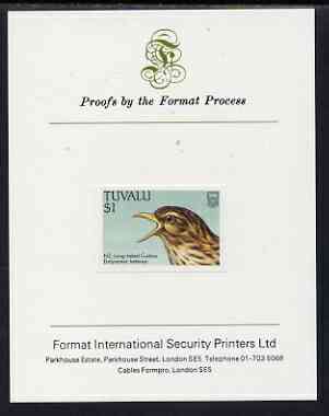 Tuvalu 1988 Long-Tailed Cuckoo $1 imperf proof mounted on Format International proof card
