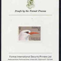 Tuvalu 1988 Red-Tailed Tropic Bird $2 imperf proof mounted on Format International proof card