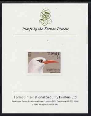 Tuvalu 1988 Red-Tailed Tropic Bird $2 imperf proof mounted on Format International proof card