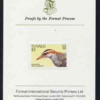 Tuvalu 1988 Banded Rail $5 imperf proof mounted on Format International proof card