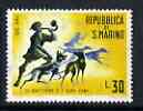 San Marino 1961 30L from Hunting (1st series) showing 17th century huntsmen with dogs, unmounted mint, SG 632
