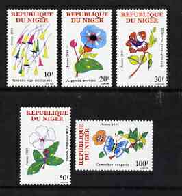 Niger Republic 1989 set of 5 flowers unmounted mint, SG1183-87