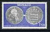 Monaco 1980 Numismatics 1f 50 showing silver coin unmounted mint SG1448