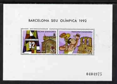 Andorra - Spanish 1987 Olympic Games Barcelona m/s unmounted mint SG MS 194