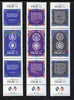 Palau 1987 Bicent of USA Constitution set of 9 in 3 x vertical se-tenant strip of 3, unmounted mint SG 199-207