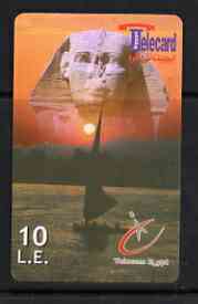 Telephone Card - Egypt £E10 phone card showing the Sphinx #2 (logo & Telecom bottom rght)