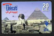 Telephone Card - Egypt £E20 phone card showing the Sphinx & Pyramids (horizontal)