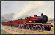 Postcard by J Salmon - London & North Western Railway Claughton type in LMS livery, in colour, unused and in good condition