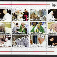 Gagauzia Republic 2003 Pope John Paul II perf sheetlet #02 containing complete set of 12 values (inscribed Pope Joan Paul II) unmounted mint
