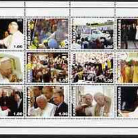 Karakalpakia Republic 2003 Pope John Paul II perf sheetlet #01 containing complete set of 12 values (inscribed Pope Joan Paul II) unmounted mint