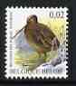 Belgium 2002-09 Birds #5 Watersnipe 0.02 Euro unmounted mint SG 3693