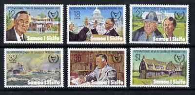 Samoa 1981 International Year for Disabled Persons (Pres Roosevelt) perf set of 6 unmounted mint, SG 588-93