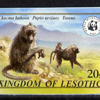 Lesotho 1981 WWF - Chacma Baboon 20s value imperf single unmounted mint as SG 469