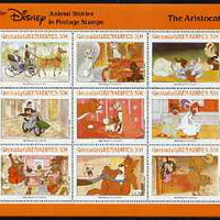Grenada - Grenadines 1988 Disney Animal Cartoon Films - The Aristocats perf sheetlet containing 9 values unmounted mint, as SG 1003-11