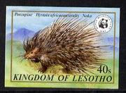 Lesotho 1981 WWF - Cape Porcupine 40s value imperf single unmounted mint as SG 471