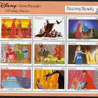 Grenada 1987 50th Anniversary of First Disney Full-length Cartoon Films - Sleeping Beauty perf sheetlet containing 9 values unmounted mint, as SG 1689-97