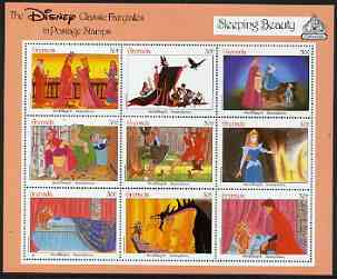 Grenada 1987 50th Anniversary of First Disney Full-length Cartoon Films - Sleeping Beauty perf sheetlet containing 9 values unmounted mint, as SG 1689-97