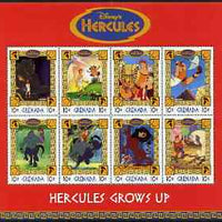 Grenada 1998 Hercules Disney Cartoon Film perf sheetlet containing 8 x 10c values unmounted mint, SG 3561-68
