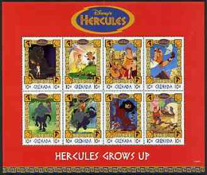 Grenada 1998 Hercules Disney Cartoon Film perf sheetlet containing 8 x 10c values unmounted mint, SG 3561-68