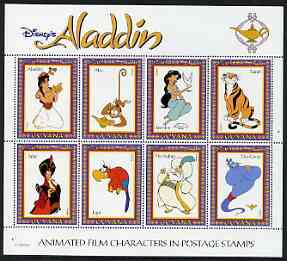 Guyana 1993 Disney's Aladdin perf sheetlet containing 8 x $7.65 values unmounted mint, SG 3783-90