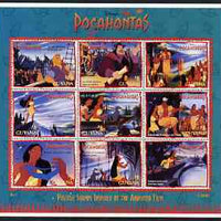 Guyana 1995 Disney's Pocahontas perf sheetlet containing 9 x $8 values unmounted mint, SG 4386-94