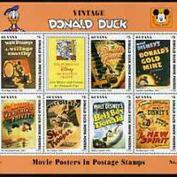 Guyana 1994 Disney's Vintage Donald Duck Movie Posters #2 (incl Gold Mine) perf sheetlet containing 7 x $5 values unmounted mint, similar to SG 3736-43