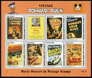 Guyana 1994 Disney's Vintage Donald Duck Movie Posters #2 (incl Gold Mine) perf sheetlet containing 7 x $5 values unmounted mint, similar to SG 3736-43