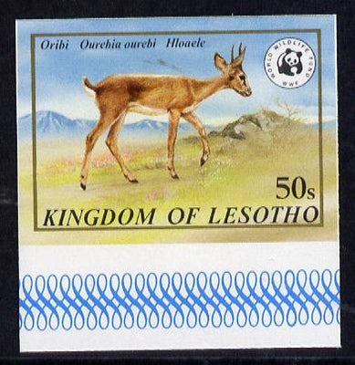 Lesotho 1981 WWF - Oribi 50s value imperf single unmounted mint as SG 472