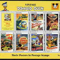 Guyana 1994 Disney's Vintage Donald Duck Movie Posters #4 (incl Honey Harvester) perf sheetlet containing 7 x $5 values unmounted mint, similar to SG 3752-59