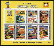 Guyana 1994 Disney's Vintage Donald Duck Movie Posters #4 (incl Honey Harvester) perf sheetlet containing 7 x $5 values unmounted mint, similar to SG 3752-59