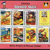 Guyana 1994 Disney's Vintage Donald Duck Movie Posters #5 (incl Bee on Guard) perf sheetlet containing 7 x $5 values unmounted mint, similar to SG 3760-67
