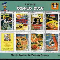 Guyana 1994 Disney's Vintage Donald Duck Movie Posters #6 (incl Rugged Bear) perf sheetlet containing 7 x $5 values unmounted mint, similar to SG 3768-75