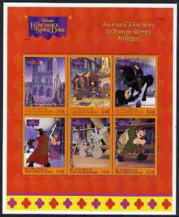 St Vincent - Grenadines 1996 Disney's Hunchback of Notre Dame perf sheetlet containing 6 x 10c values unmounted mint