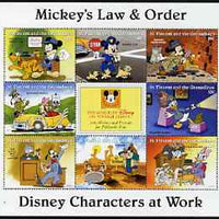 St Vincent - Grenadines 1996 Disney Characters at Work - Mickey's Law & Order perf sheetlet containing 8 x 10c values unmounted mint