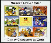 St Vincent - Grenadines 1996 Disney Characters at Work - Mickey's Law & Order perf sheetlet containing 8 x 10c values unmounted mint
