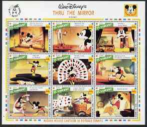 St Vincent 1992 Disney's Thru The Mirror perf sheetlet containing 9 x 60c values unmounted mint
