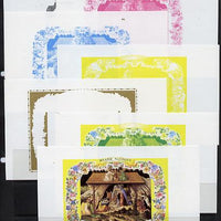 Lesotho 1981 Botticelli's Nativity m/sheet the set of 7 imperf progressive proofs comprising the 5 individual colours plus 2 different combination composites unmounted mint, extremely rare