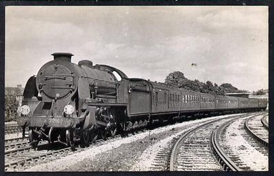Postcard by Ian Allan - SR Bournmouth to Waterloo express hauled by King Arthur Class 4-6-0 No.736 Excalibur, black & white, unused and in good condition