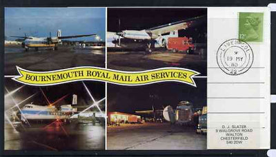 Postcard - Great Britain 1980 Bournemouth Royal Mail Air Services picture postcard (SWPR 10) used with first day of sale cancel