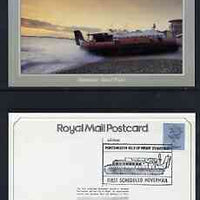 Postcard - Great Britain 1981 World's First Scheduled Hovermail postcard (SEPR) used with special illustrated Hovercraft first day of service cancel