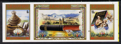 Lesotho 1982 Sesotho Bible unmounted mint imperf se-tenant strip of 3 (SG 518-20)
